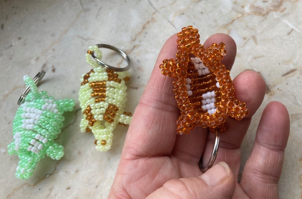 Schlüsselanhänger Glasperlen Schildkröten