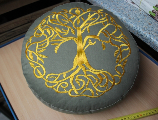 Meditationskissen Baum des Lebens Baumwolle BIO (OCS) 33x17cm