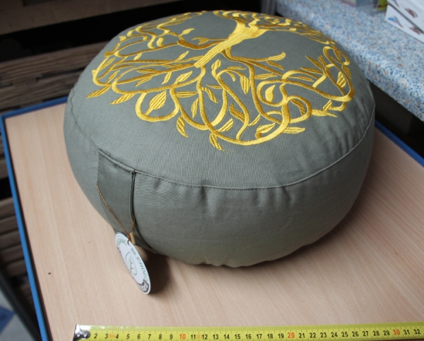 Meditationskissen Baum des Lebens Baumwolle BIO (OCS) 33x17cm