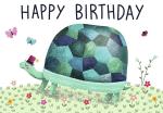 Kunstdruck Grußkarte Happy Birthday Schildkröte