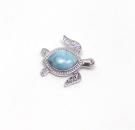 "Larima" Schildkröten Anhänger aus Larimar, 2,6cm